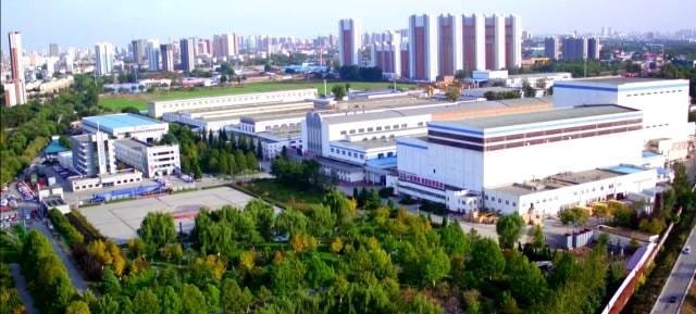 Aerial view of Tianwei Baobian transformer factory complex