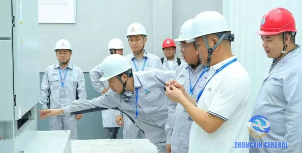 Client engineers inspecting the HV switchgear cabinet details