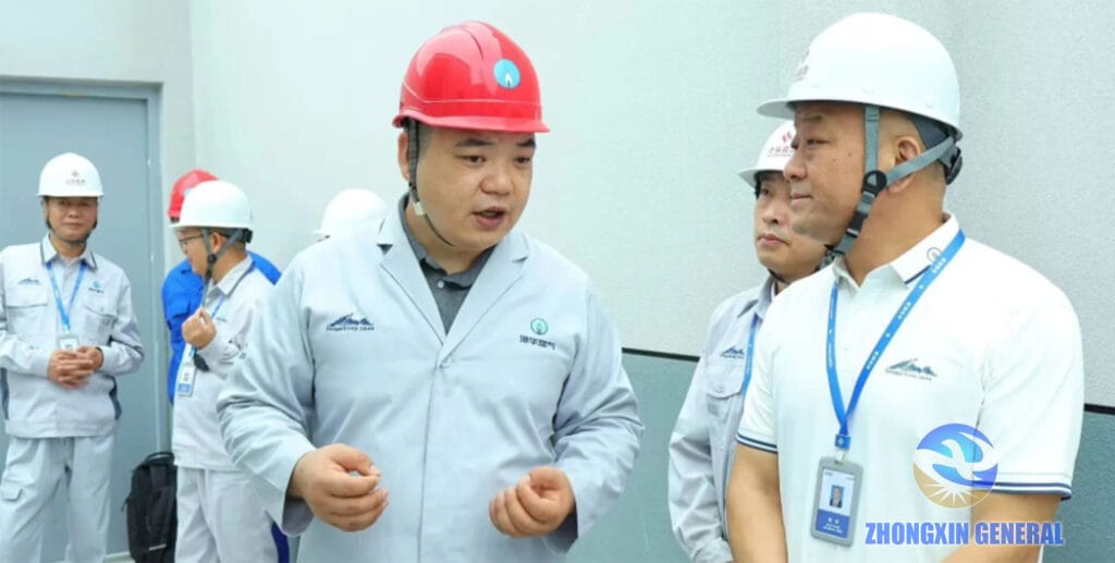 Zhongxin General engineer coordinating acceptance with the Towngas client representative