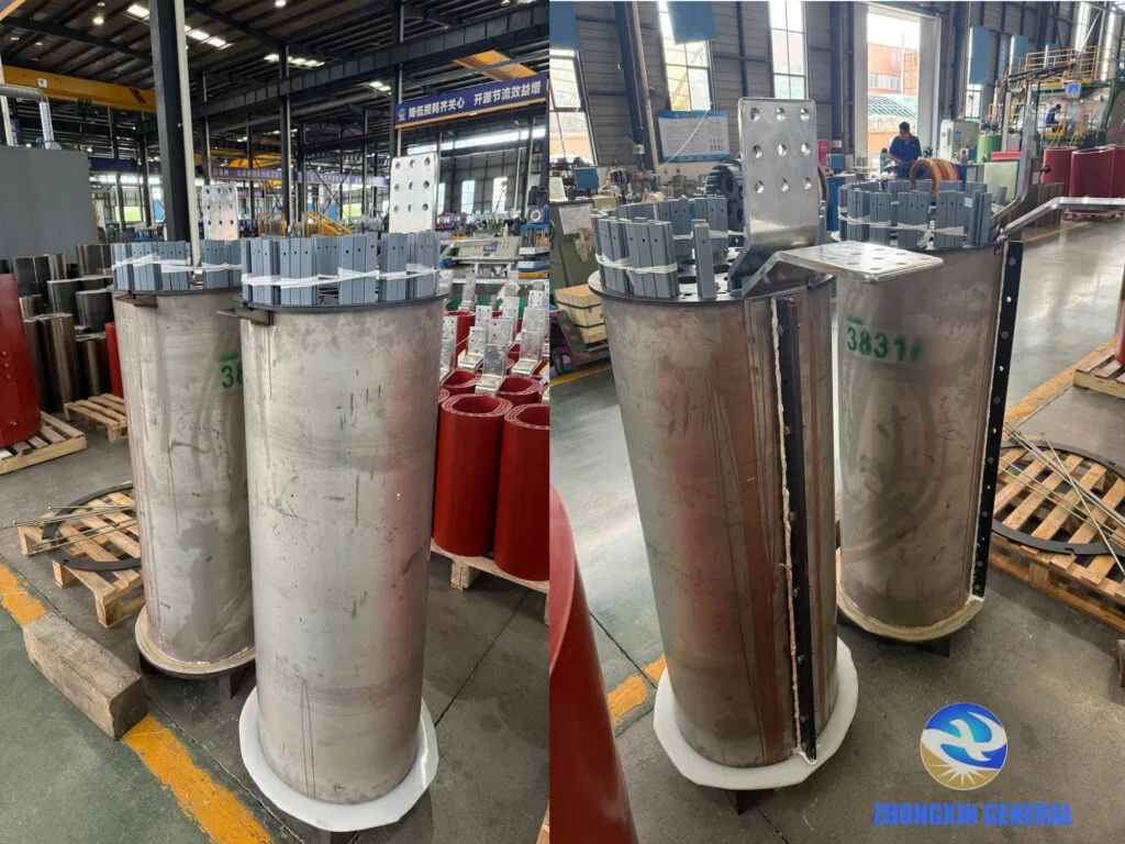 Low-voltage winding after hot-air drying, resting before epoxy resin casting