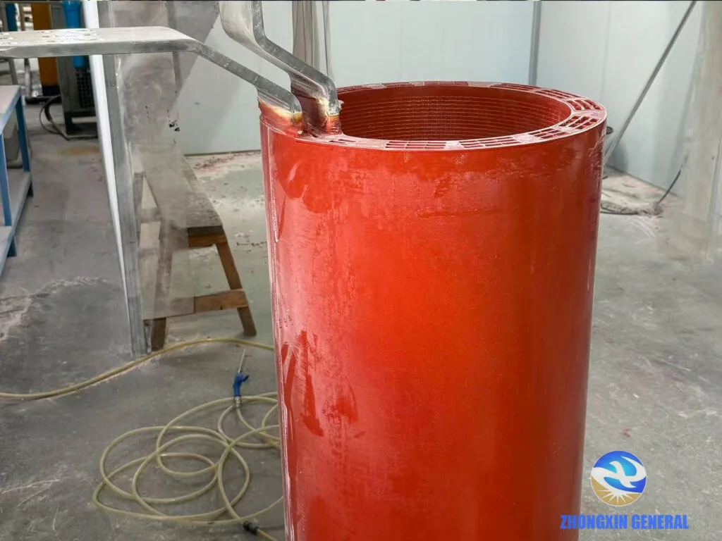 Winding after mold removal, ready for surface grinding