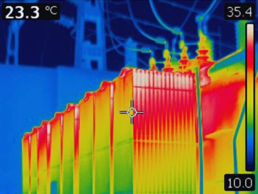 Infrared thermal imaging inspection of oil immersed transformer to detect abnormal hot spots