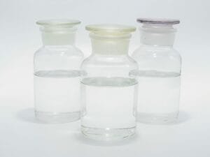 A glass sample of Karamay naphthenic transformer insulating oil