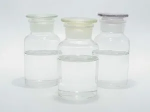 A glass sample of Karamay naphthenic transformer insulating oil