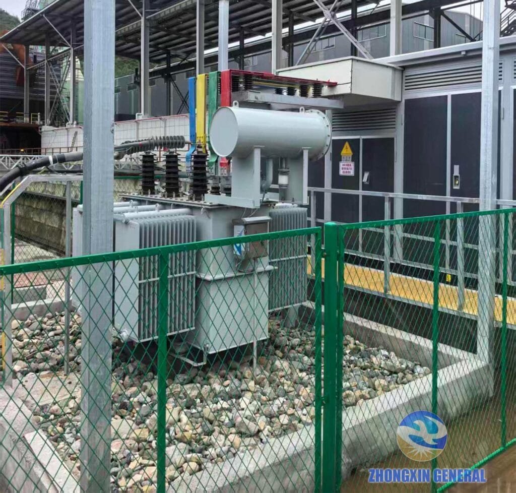 On-site oil immersed transformer appearance, bushing and wiring inspection before commissioning