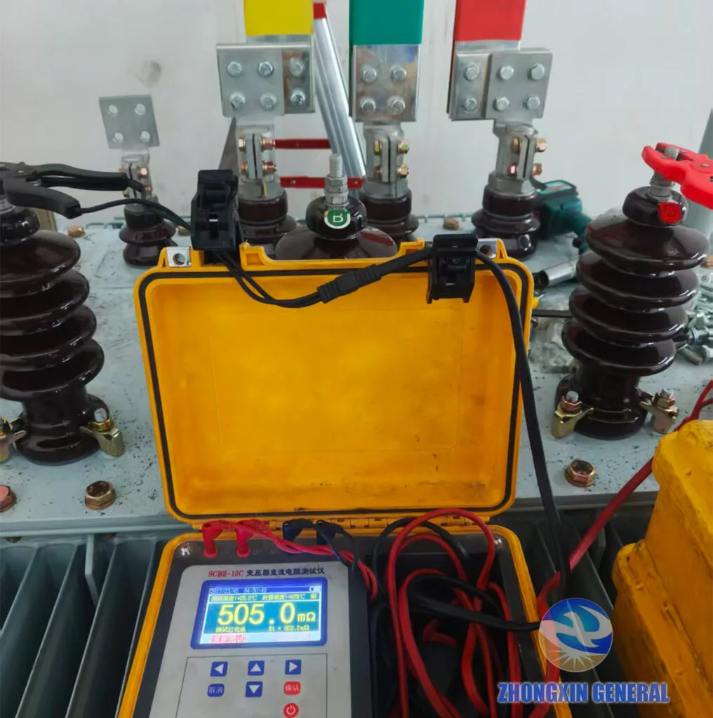 transformer dc resistance tester measuring winding dc resistance reading 505.0mΩ