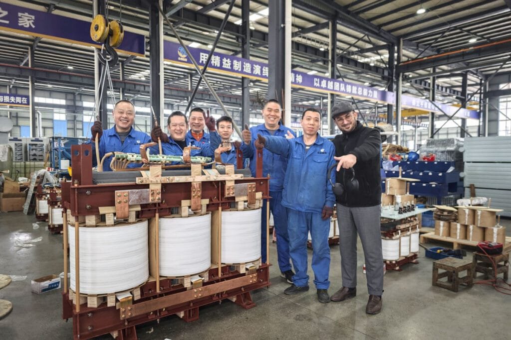 Transformer final assembly team at Zhongxin General's manufacturing facility