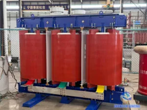 Assembled 5250kVA/37kV transformer prototype waiting for factory testing at Zhongxin General Electric